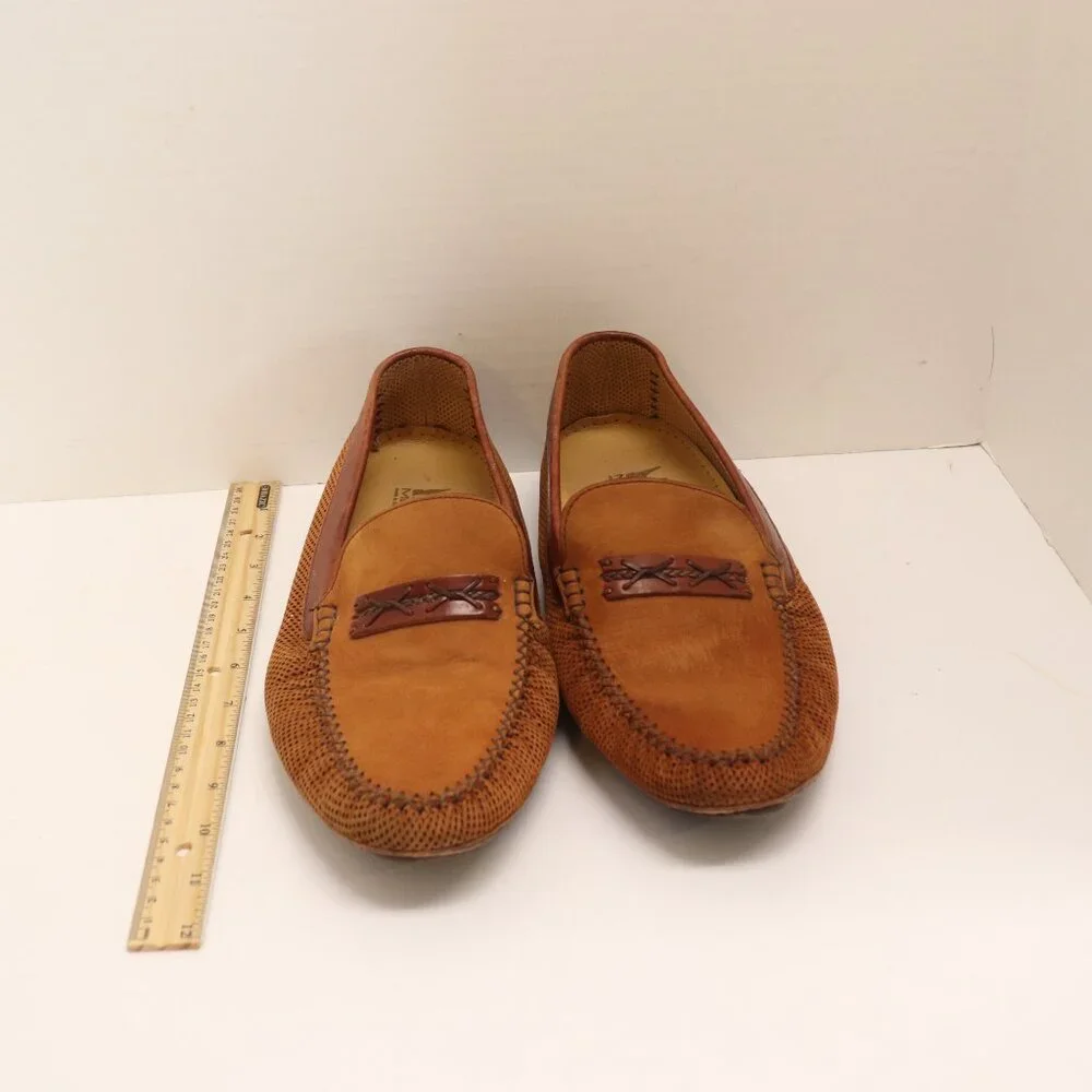 Moreschi Men's Brown Round Toe Slip On Driving Loafers Side 10 Made in Italy